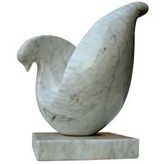 Stylized Marble Dove Sculpture