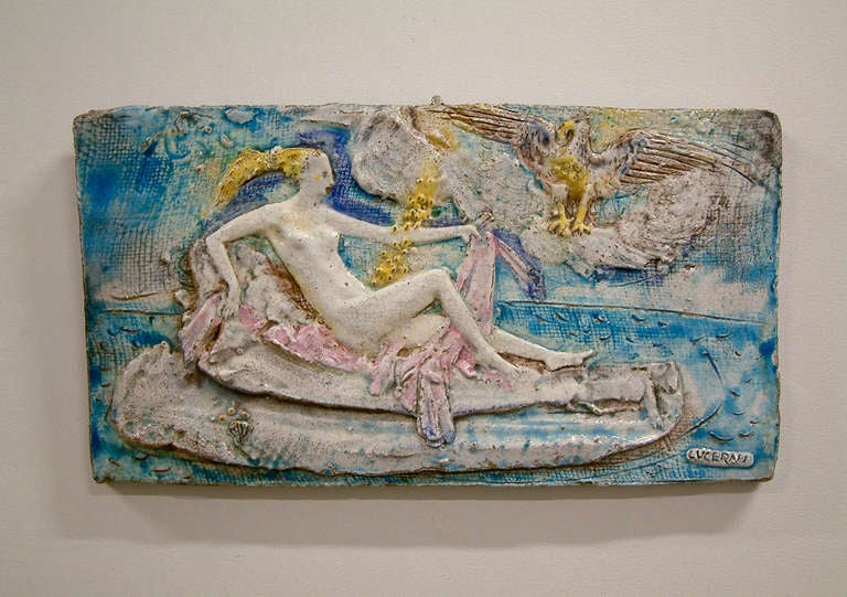 Ugo Lucerni Majolica Wall Relief