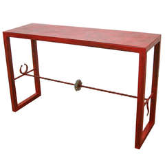"Tauro" Forged Steel and Nickel Plated Console Table by Maurice Beane Studios