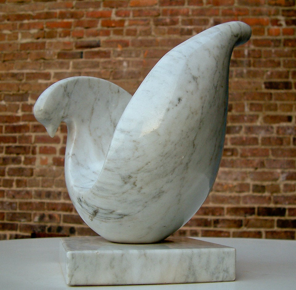 Stylized Marble Dove Sculpture 4