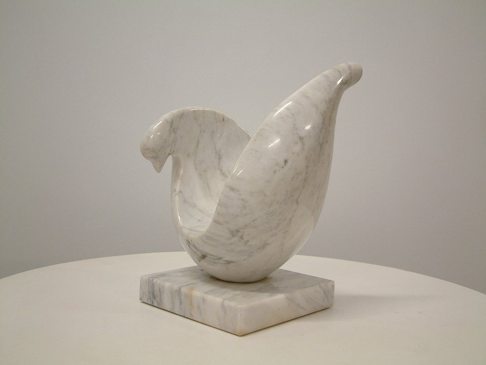 Stylized Marble Dove Sculpture 2