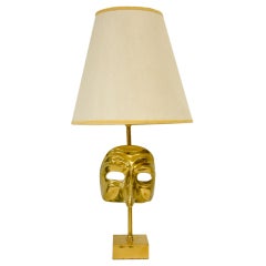Commedia dell'Arte Brass Mask Table Lamp