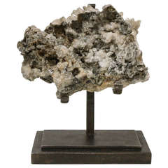 Rock Crystal with Metallic Deposits Mounted on a Custom Maurice Beane Stand