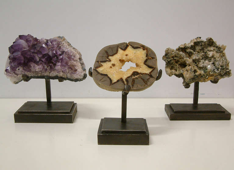A Septarian Geode Mounted on a Custom Maurice Beane Stand circa 1990 1