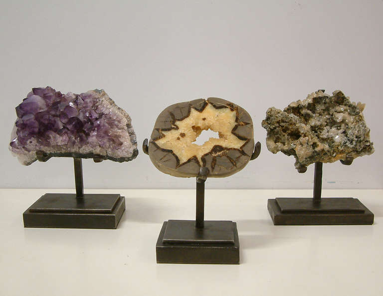 Rock Crystal with Metallic Deposits Mounted on a Custom Maurice Beane Stand For Sale 1