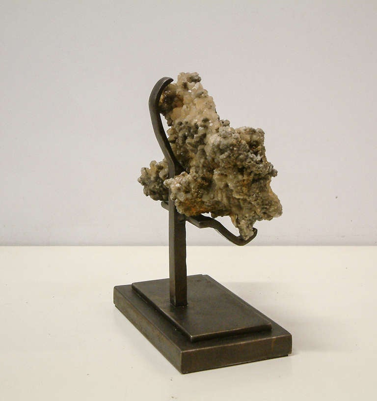 Rock Crystal with Metallic Deposits Mounted on a Custom Maurice Beane Stand In Excellent Condition For Sale In Richmond, VA