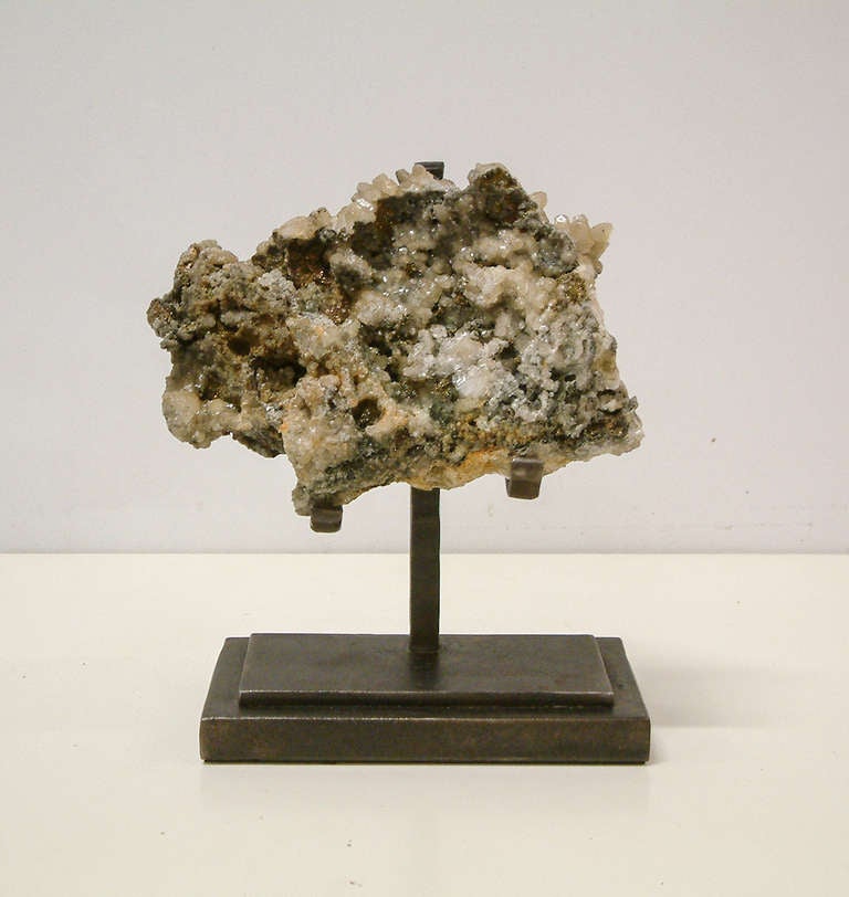 20th Century Rock Crystal with Metallic Deposits Mounted on a Custom Maurice Beane Stand For Sale