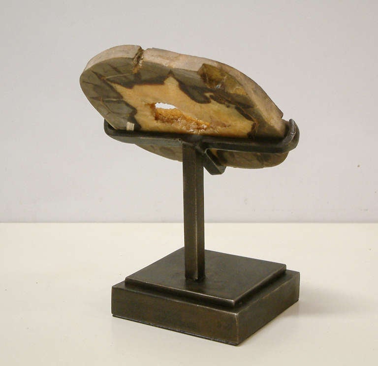 Malagasy A Septarian Geode Mounted on a Custom Maurice Beane Stand circa 1990