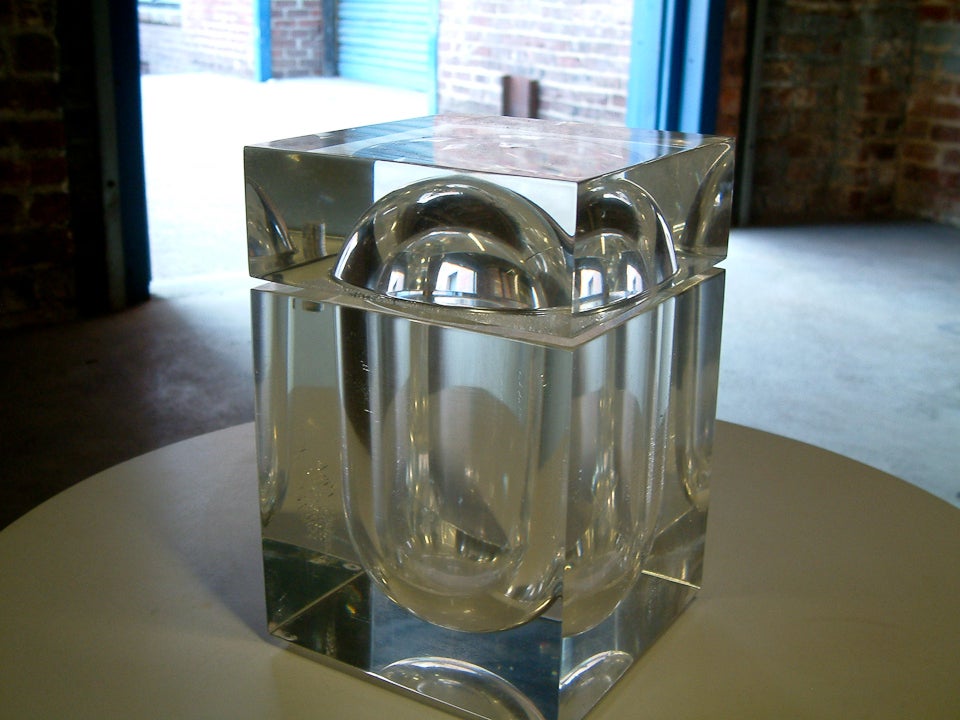Italian Lucite Ice Bucket in the manner of Alessandro Albrizzi For Sale