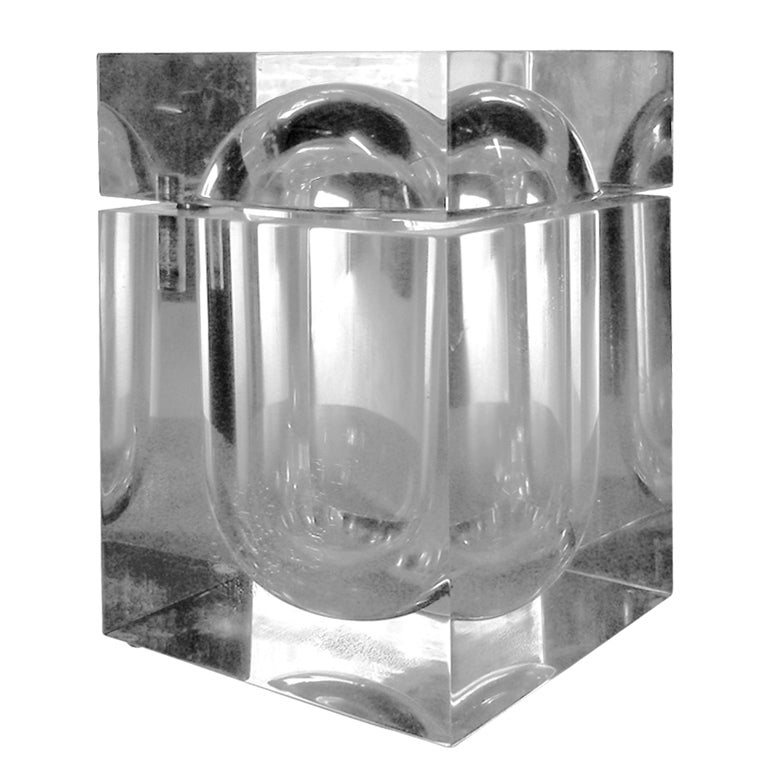 Lucite Ice Bucket in the manner of Alessandro Albrizzi For Sale