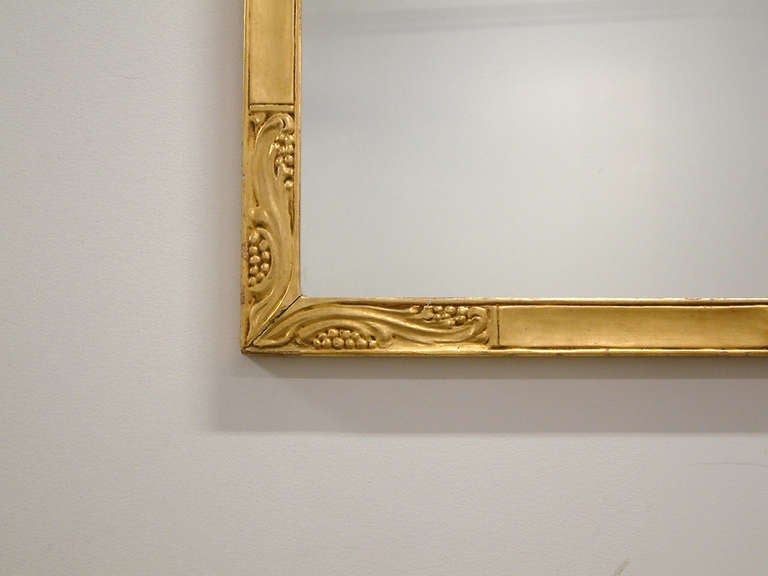 Art Nouveau Carved and Gilded Wood Mirror Circa 1910 In Excellent Condition In Richmond, VA