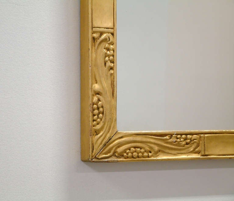 Gilt Art Nouveau Carved and Gilded Wood Mirror Circa 1910