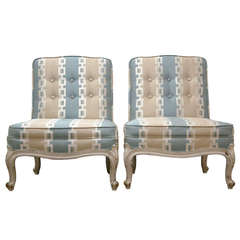 Pair of Drexel French Provincial Boudoir Chairs, circa 1950