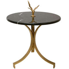 Maurice Beane "Twig Leaf" Forged Steel and Marble Table 1998