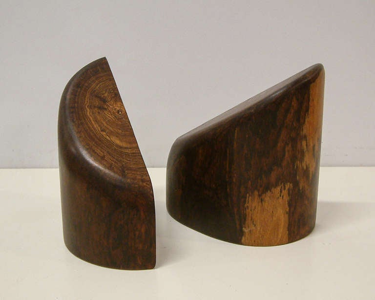 Pair of Don Shoemaker Bookends in Cocobolo Wood, Mexico, circa 1960s