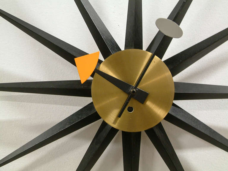 Mid-Century Modern Wind-Up George Nelson and Associates Spike Clock for Howard Miller, circa 1950