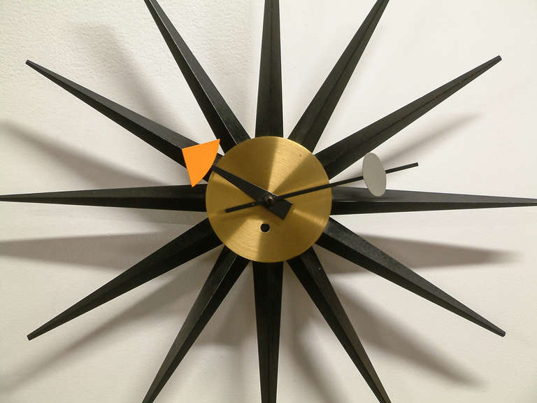 20th Century Wind-Up George Nelson and Associates Spike Clock for Howard Miller, circa 1950