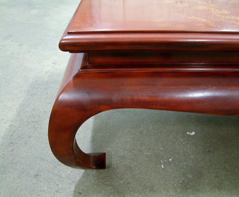 20th Century Thanhle Cinnabar Lacquered Goldfish Coffee Table For Sale