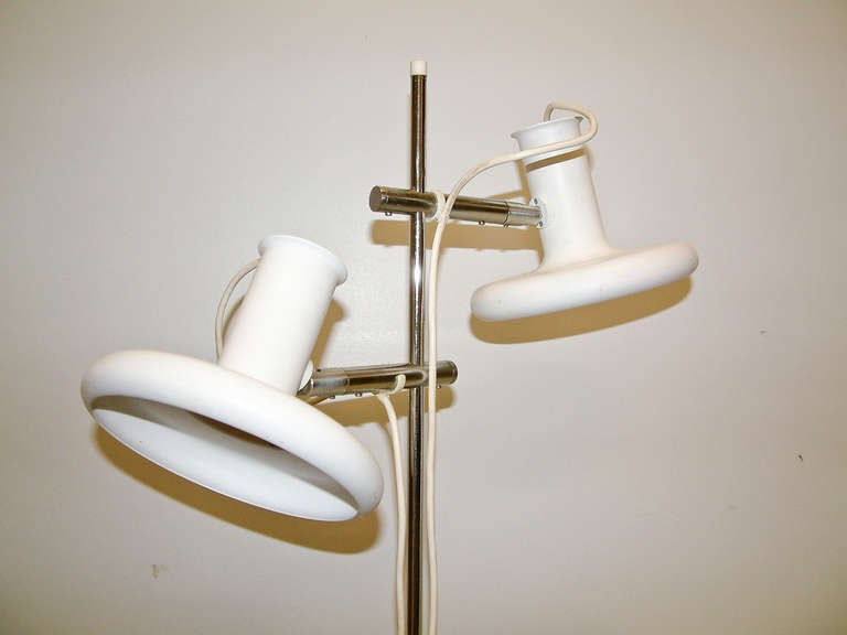 Mid-Century Modern Fog & Mørup Adjustable White Floor Lamp For Sale