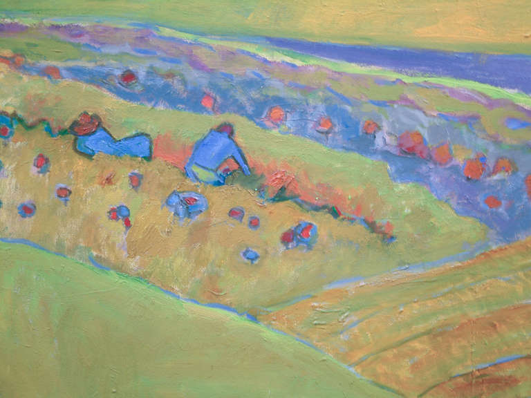 American Sally Sargent Turner Oil on Canvas, circa 1970 For Sale
