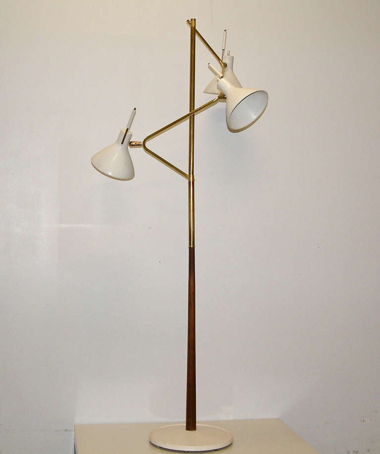 20th Century Lightolier Pivotal Shade Floor Lamp For Sale