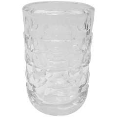 Large Orrefors Cut Crystal Glass Vase