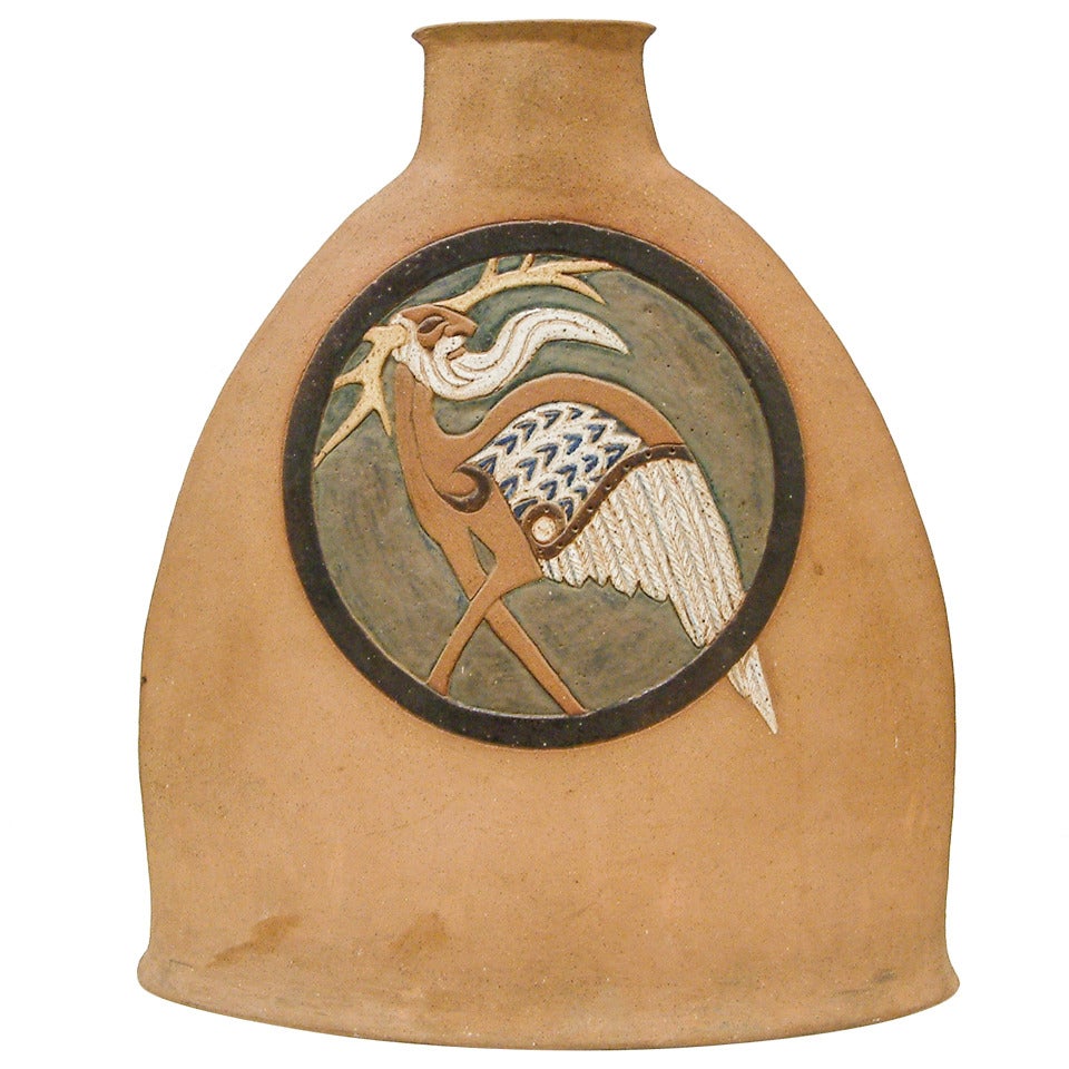 Large Nittenegger Stoneware Vase For Sale