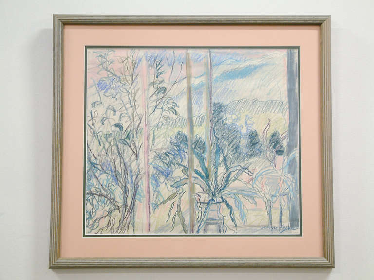Ann Lyne Landscape Oil Pastel on Paper For Sale at 1stDibs