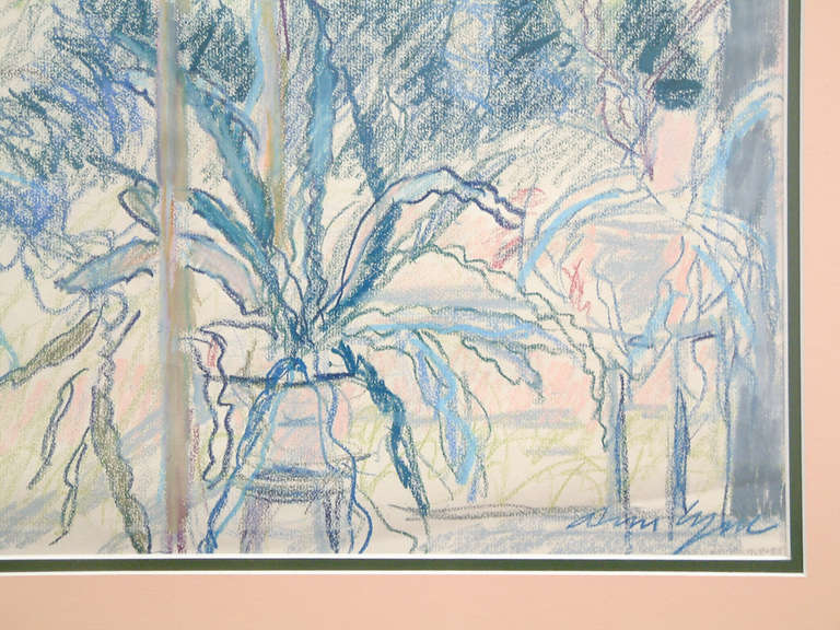 American Ann Lyne Landscape Oil Pastel on Paper For Sale