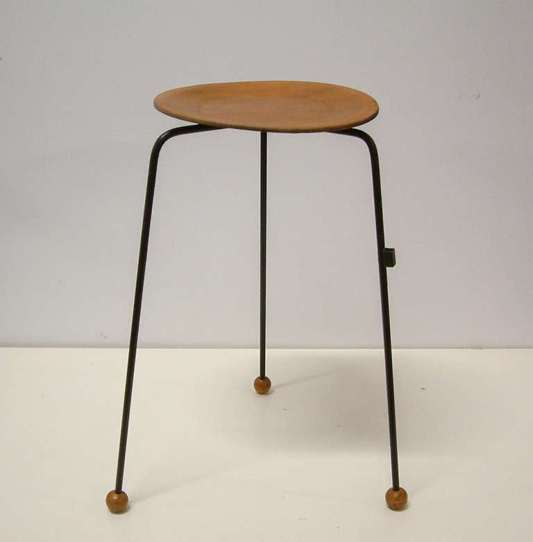Pair of Tony Paul Tempo Group #800 Birch and Enameled Steel Stacking Tables