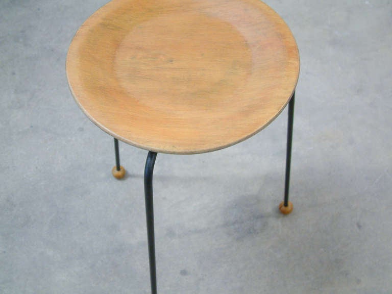 Pair of Tony Paul Tempo Group #800 Birch and Enameled Steel Stacking Tables For Sale 4