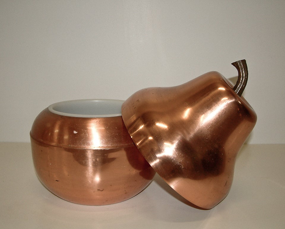 Mid-20th Century Raymor Italian Copper Pear Ice Bucket For Sale