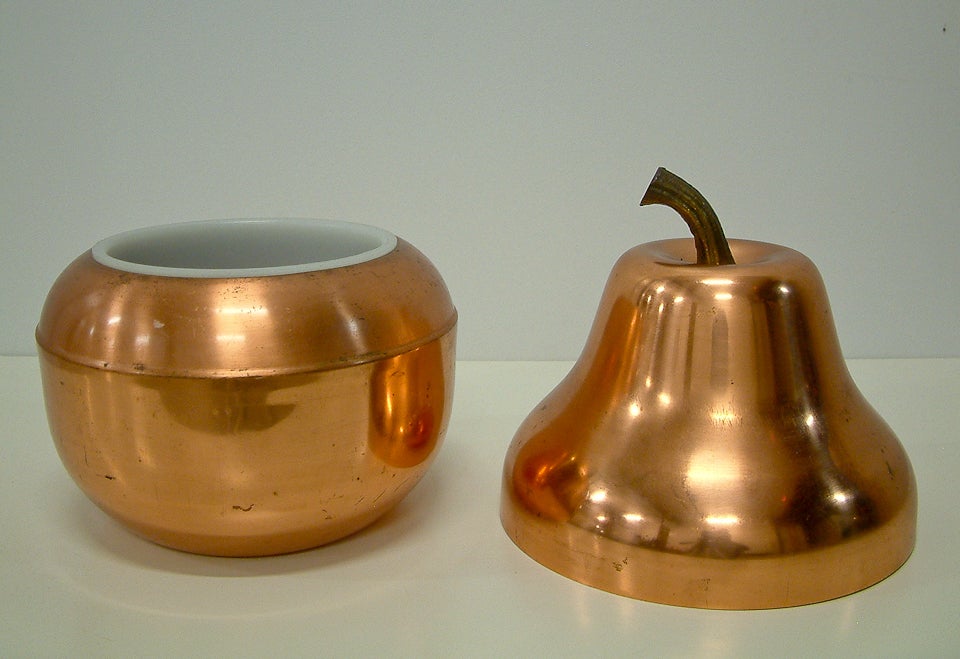 Bronze Raymor Italian Copper Pear Ice Bucket For Sale