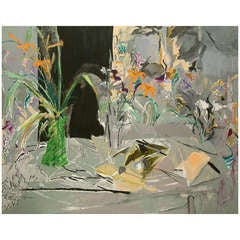 Used Ann Lyne " Still Life with Daylillies" Oil on Canvas