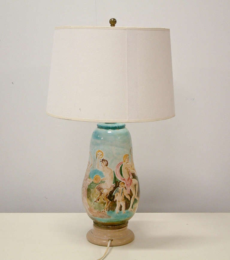Professor Eugenio Pattarino Ceramic Lamp Italy Circa 1940 For Sale 4