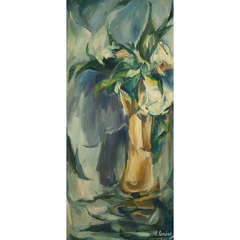 Used Nancy Camden Witt "Flower Form" Oil on Canvas 1962