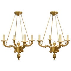 Regency Style Four-Arm Chandelier, Panache Designs Los Angeles