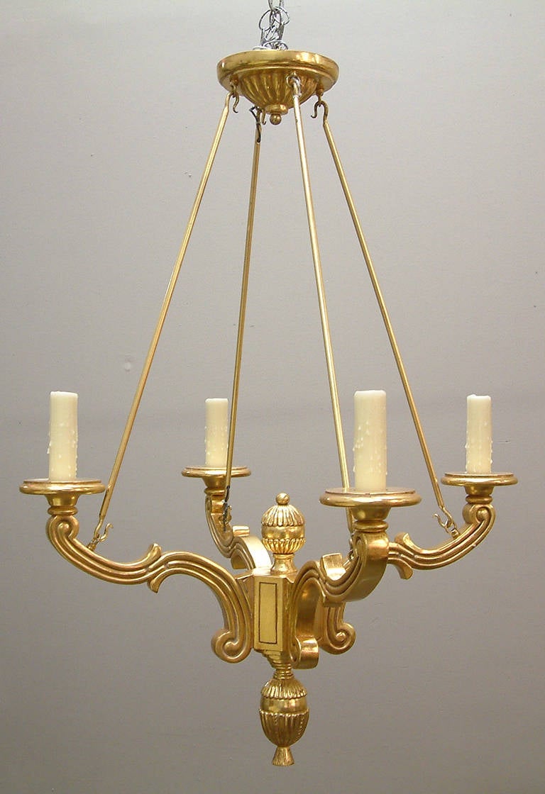 Regency Style Four-Arm Chandelier, Panache Designs Los Angeles