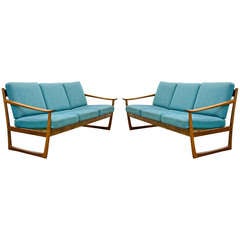 Pair of Rosewood Sofas by Peter Hvidt and O.M. Nielsen