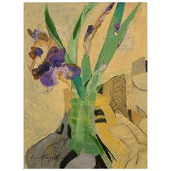 Used Ann Lyne "May Iris" Oil on Linen