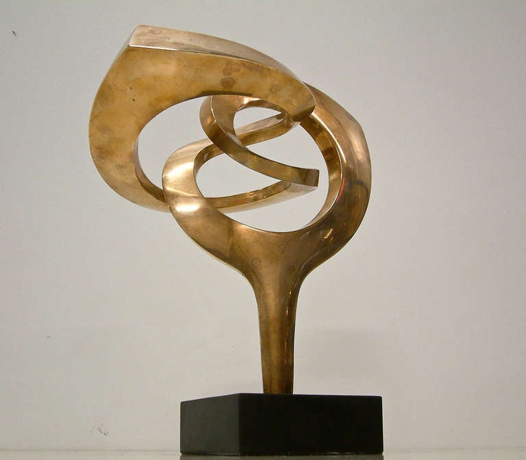 A striking and meticulously cast bronze sculpture in an edition of 10 by noted sculptor R.J. Mitchell.  The work is mounted on a slate block and signed and numbered on a bronze nameplate on the base.

Base:  4
