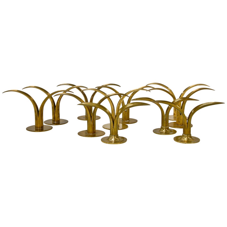 Grouping of 11 Ystad Metall Candleholders, Sweden For Sale