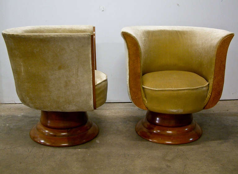 Pair of Art Deco Lounge Chairs for Hotel Le Malandre, Belgium In Good Condition For Sale In Richmond, VA