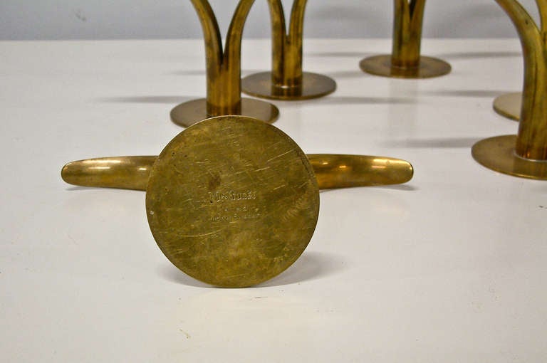 20th Century Grouping of 11 Ystad Metall Candleholders, Sweden For Sale