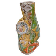 Elio Schiavon Hi-Glaze Ceramic Vase, Italy, circa 1960