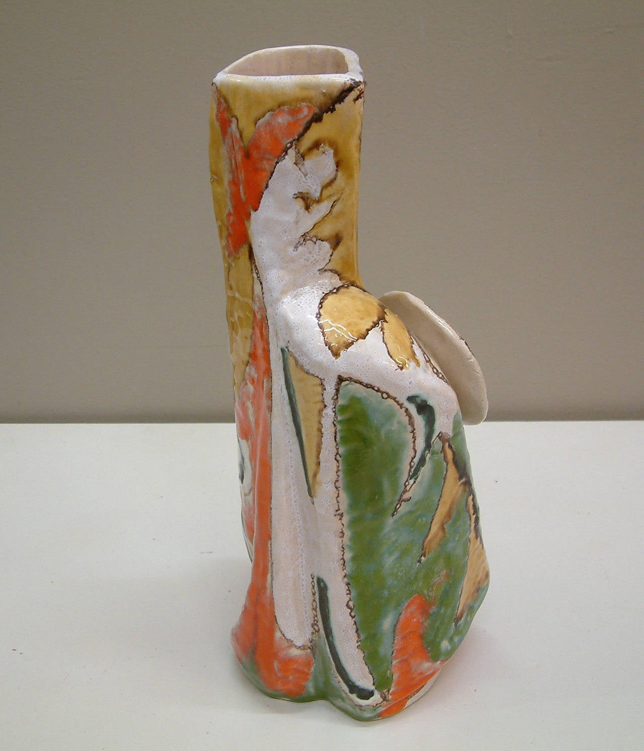 20th Century Elio Schiavon Hi-Glaze Ceramic Vase, Italy, circa 1960