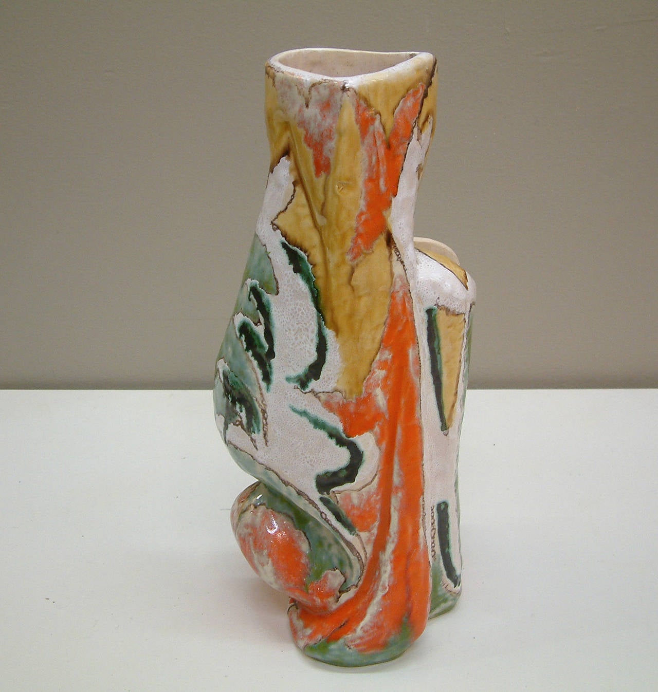 Elio Schiavon Hi-Glaze Ceramic Vase, Italy, circa 1960 3