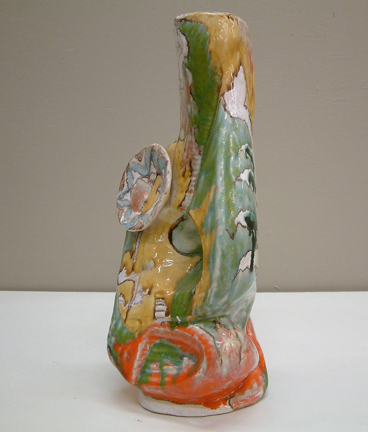 Elio Schiavon Hi-Glaze Ceramic Vase, Italy, circa 1960 4