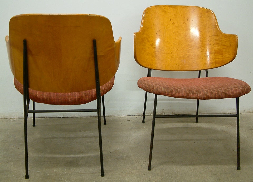Mid-20th Century Pair Ib Kofod-Larsen Lounge Chairs