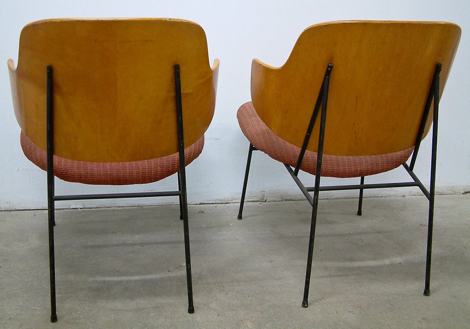 Steel Pair Ib Kofod-Larsen Lounge Chairs